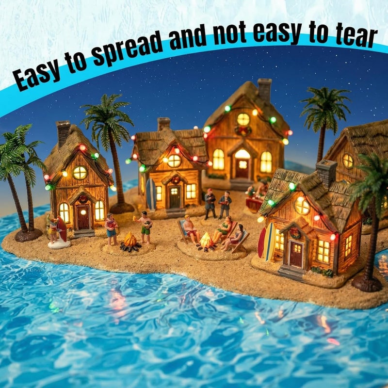Fuyoooo 10 Pcs 11.81'' x 8.27'' Village Ocean Display Mat Diorama Water Wave Sticker Fake Scene Landscape Decor Artificial Water Ripple for DIY Miniature Base Scenery Model Accessories - Image 4